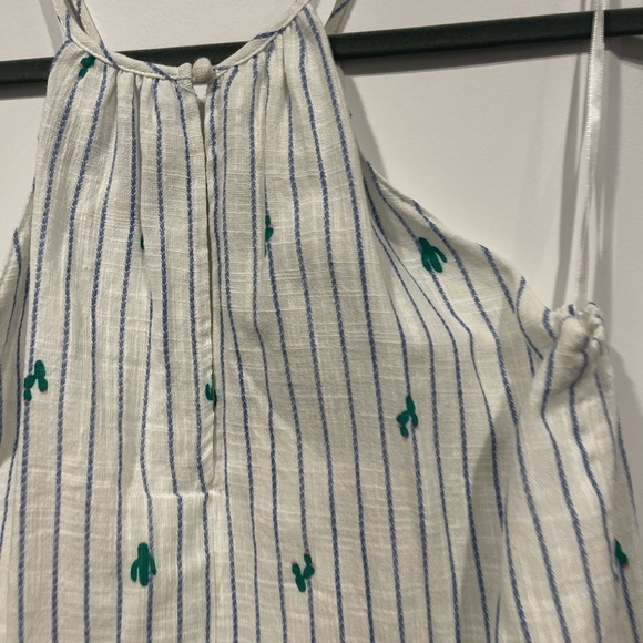 Francesca's Blue Rain Cactus Tassel Stripe Tank Top - Picture 5 of 9